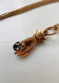 GEORGIAN 15CT GOLD HAND WITH DIAMOND PENDANT