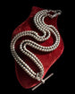 ANTIQUE SILVER SNAKE LINK ALBERT CHAIN