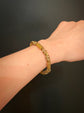 GEORGIAN 15CT GOLD BRACELET WITH A GEM SET HAND, SNAKE & HEART CLASP