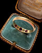 ANTIQUE DIAMOND & RUBY FLUSH SET 18CT GOLD RING