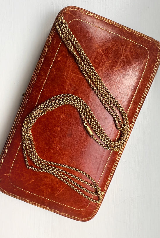 A FINE GEORGIAN TEXTURED BELCHER GUARD CHAIN