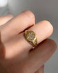 VICTORIAN 18CT GOLD & DIAMOND STAR SET SIGNET RING