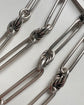 VICTORIAN SILVER PAPERCLIP & LOVERS KNOT ALBERT CHAIN