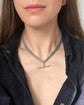 ANTIQUE SILVER SNAKE LINK ALBERT CHAIN