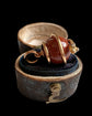 VICTORIAN 15CT GOLD COILED SNAKE & GOLDSTONE SPHERE PENDANT