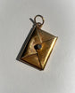 ANTIQUE 18CT GOLD & DIAMOND ENVELOPE AND LETTER PENDANT