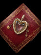 EARLY 19TH CENTURY PEARL & ROCK CRYSTAL HEART LOCKET WITH PADLOCK & KEY