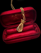 GEORGIAN 15CT GOLD HAND WITH DIAMOND PENDANT