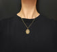 GEORGIAN GOLD & CORAL HAND & HEART PENDANT
