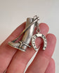 SILVER RIDING BOOT & HORSESHOE PENDANT