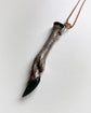 VICTORIAN SILVER & BLOODSTONE STAG LEG PENDANT