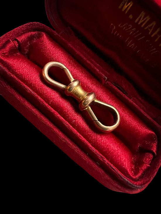 VICTORIAN 9CT GOLD DOUBLE DOG CLIP