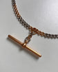ANTIQUE BI-COLOUR 18CT GOLD & PLATINUM CURB ALBERT CHAIN