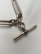 ANTIQUE SUPER CHUNKY SILVER PAPERCLIP ALBERT CHAIN