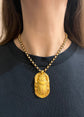 VINTAGE 18CT GOLD HUGE SCARAB BEETLE PENDANT