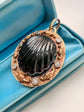 19TH CENTURY DIAMOND & BANDED AGATE SHELL PENDANT