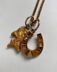 VICTORIAN DIAMOND & RUBY 15CT GOLD HORSESHOE PENDANT