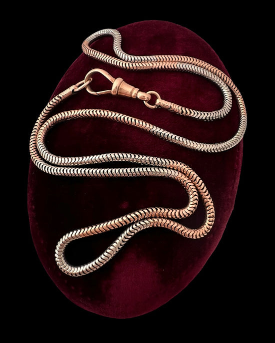 ANTIQUE BI-COLOUR 9CT GOLD SNAKE CHAIN
