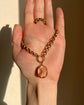 LARGE QUEEN ANNE PEACH PASTE DROP PENDANT
