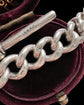 ANTIQUE CHUNKY SILVER CURB ALBERT CHAIN WITH T-BAR