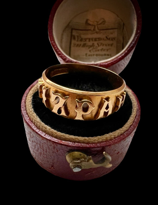 VICTORIAN 18CT GOLD MIZPAH RING