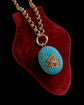 VICTORIAN DIAMOND LEAF & PAVÉ TURQUOISE BOMBE PENDANT