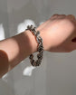 SUPER CHUNKY VINTAGE SILVER TWIST CHAIN & BRACELET SET