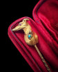 VICTORIAN 15CT GOLD WHIPPET DOG STICKPIN WITH HEART COLLAR