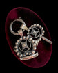 DUTCH 20TH CENTURY SILVER CHATELAINE FOB & KEY SET