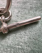 ANTIQUE SUPER CHUNKY SILVER CURB WITH DETACHABLE T-BAR
