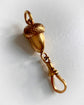 ANTIQUE 9CT GOLD ACORN & DOG CLIP CHAIN EXTENDER / BAIL