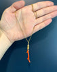 ANTIQUE 15CT GOLD SNAKE & CORAL PENDANT