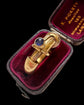 HUGE VINTAGE 18CT GOLD & SAPPHIRE BOLT RING