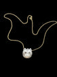 VICTORIAN CARVED MOONSTONE & DIAMOND DOG NECKLACE