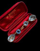 EARLY 19TH CENTURY LIGHT BLUE PASTE DOUBLE DROP EARRINGS