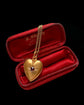 VICTORIAN 15CT GOLD & GARNET PUFFY HEART PENDANT
