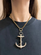 HUGE VICTORIAN SILVER ANCHOR PENDANT