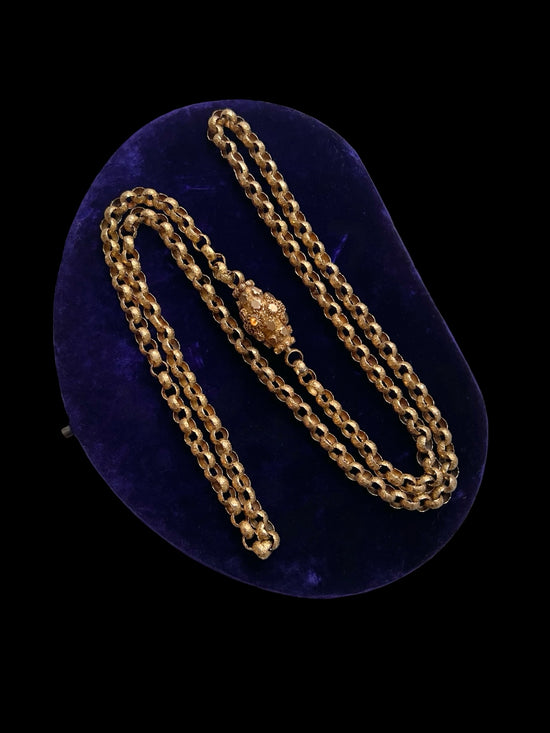 GEORGIAN HIGH CARAT GOLD STAR LINK CHAIN