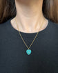 VICTORIAN PAVÉ TURQUOISE & DIAMOND HEART PENDANT