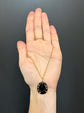 VICTORIAN CARVED ONYX HORSE HOOF PENDANT