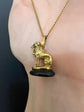 19TH CENTURY FRENCH 18CT GOLD DOG FOB PENDANT