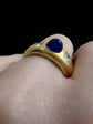 KASHMIR SAPPHIRE & DIAMOND VINTAGE 18CT GOLD RING