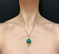 ETRUSCAN REVIVAL MALACHITE SPHERE PENDANT