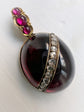 LARGE VICTORIAN GARNET & DIAMOND PENDANT