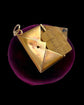 ANTIQUE 18CT GOLD & DIAMOND ENVELOPE AND LETTER PENDANT