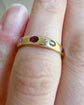 VICTORIAN RUBY & DIAMOND FIVE STONE FLUSH SET RING