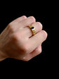 ANTIQUE SAPPHIRE & DIAMOND FLUSH SET RING