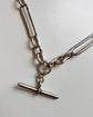 VICTORIAN CHUNKY SILVER PAPERCLIP ALBERT CHAIN