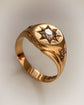 VICTORIAN 18CT GOLD & DIAMOND STAR SET SIGNET RING