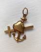 ANTIQUE LOVE FAITH CHARITY 18CT GOLD PENDANT